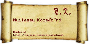 Nyilassy Kocsárd névjegykártya